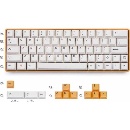 60% Left Shift Keycaps For Cherry Mx Gateron TTC Kailh Box Switch 64 Layout Mechnical Keyboard Cherry Profile PBT Keycaps