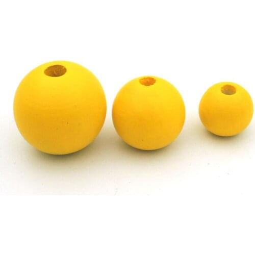 60pcs wood bead round bracelet 20mm 25MM 16MM hand painted FOR JEWELRY WHOLESALE yellow EA504