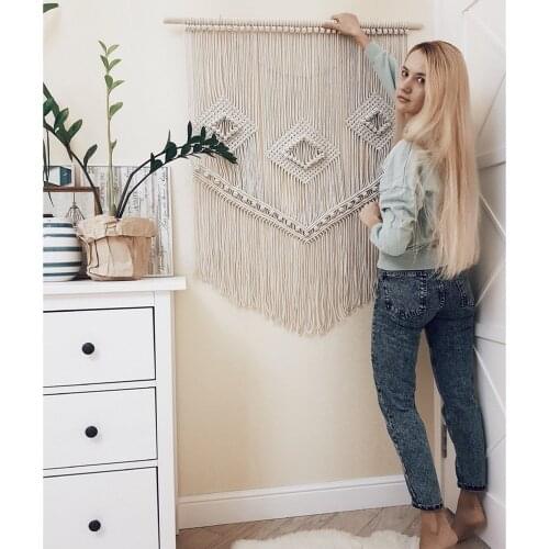 European-style Home Decoration Accessories Handmade Macrame Ornaments Tapestry Boho Bedroom Decor nicho de parede T13