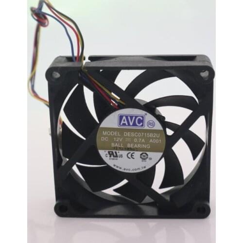 AMD Original AVC DESC0715B2U 12V 0.7A 7CM 7015 7020 Double Ball 4-wire Fan