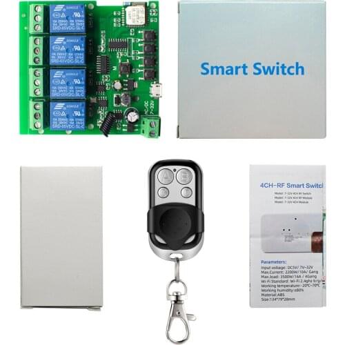 433MHz Remote Control DIY Wifi Wireless Switch Universal Module DC 12V 24V 85-250V self-locking Wifi Switch Timer for Smart Home