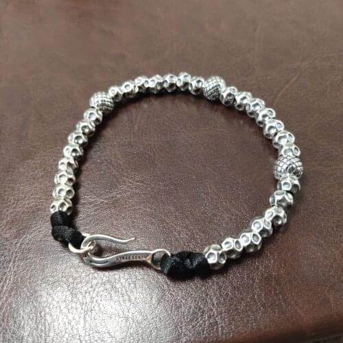 BOCAI New Real s925 sterling silver personalized diy bracelet retro Man and Woman couple bracelet fashion jewelry