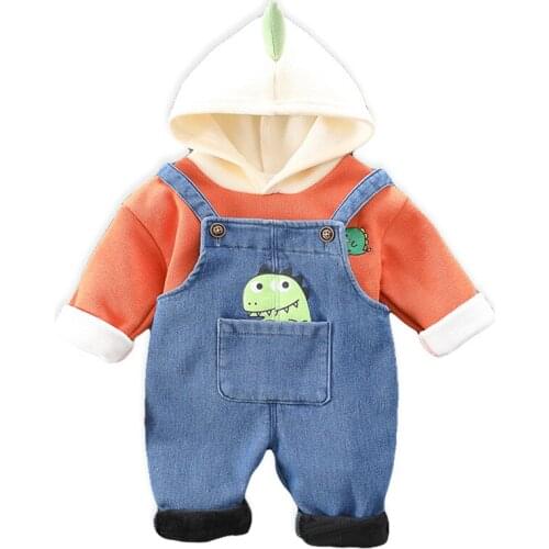Kids Thicken Spring Autumn Clothing Baby Boys Jacket Hooded Sweatshirt Pants Children Cartoon Clothes New Girls Print Sportswear