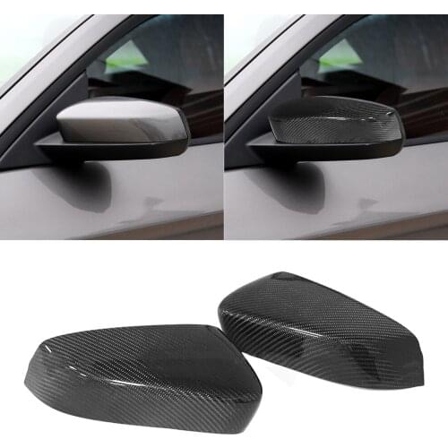 For Ford Mustang 2008 2009 2010 2011 2012 2013 Add On Style Carbon Fiber Rear View Mirror Cover Black Finish