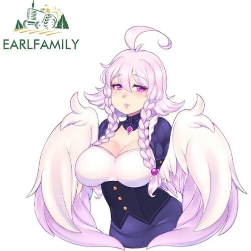 EARLFAMILY 13cm x 12.8cm for Anime Girl Car Stickers Waterproof Personality Decals Creative Trunk Motorcycle Decor Car Styling