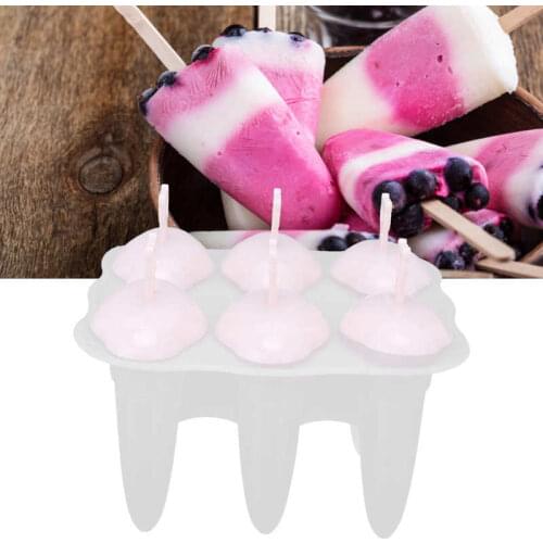 16X15x9.5cm 6 Grid Ice Cream Mold Home Made Non Stick Silicone Ice Mould For Home Kitchen Restaurant DIY Make Tools