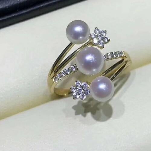 Hot Charm 925 Sterling Silver Finger Ring Settings Adjustable Ring Findings Jewelry Parts Fittings Accessories for Pearls