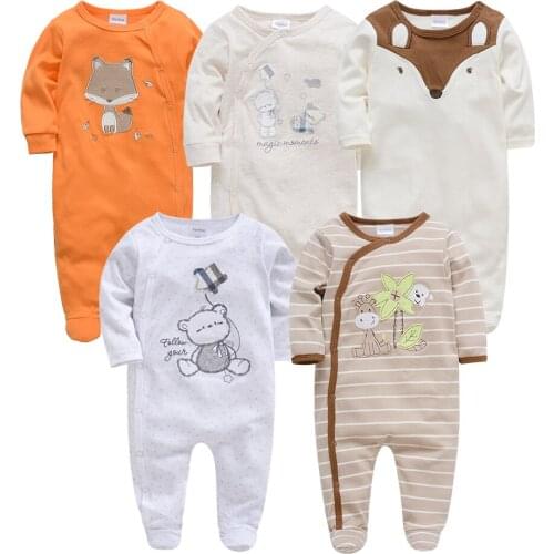 Kavkas Newborn 2pcs/3pcs/5pcs Baby Pajamas Infantile Full Sleeve Bathrobe Baby Sleepers Boy Girl Clothing