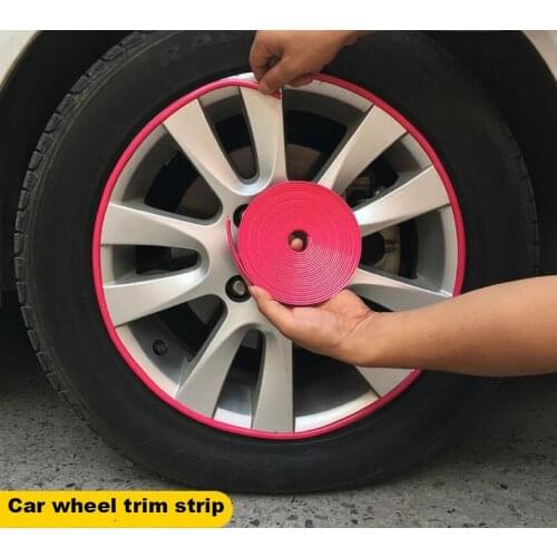 8M Car Wheel Hub Trim Strip Rubber Moulding Trim Tire Guard Line Wheel Rim Protector Anti Collision Scratch Sticker Decoration