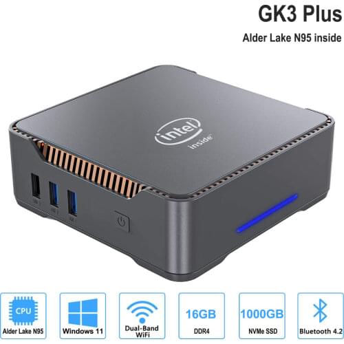 GK3V Mini PC Intel celeron J4125 Quad core 8GB RAM 128GB Windows 10 dual WIFI, 4K 60Hz WIN10 dual HDMI VGA Desktop PC HTPC