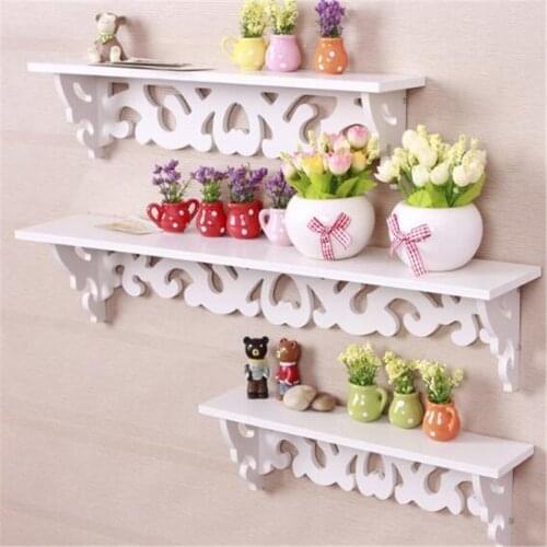 1pc White Wall Hanging Shelf Goods Convenient Rack Storage Holder Home Bedroom Decoration Ledge Home Decor S