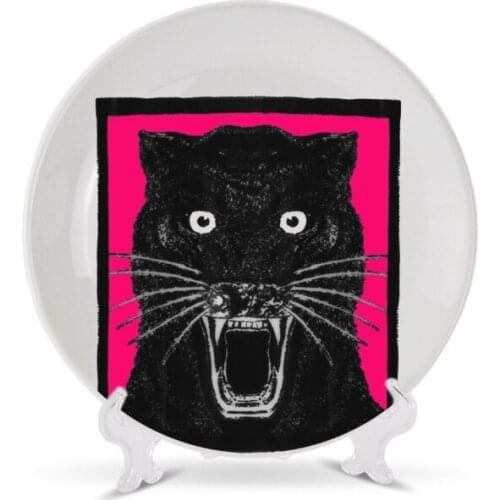 Wall Decoration Plate Starry Sky Eye Decorative Plate Black Panther Dish for Home Decor Character Illustration Hanging Plate