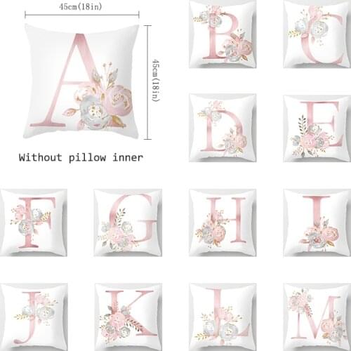 Decorative cushion Cover for sofa- Letter Pillowcase Alphabet print for Sofa -Home Decoration Pillow coussin decoration