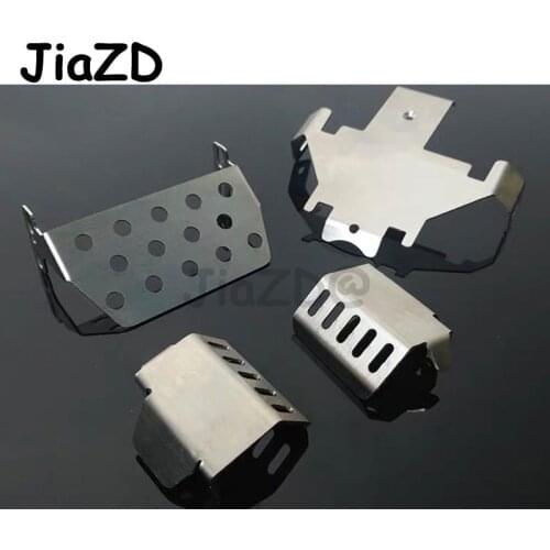 TRX4 Stainless Steel Front Bumper Lower + Axle + Gearbox Mount Protection Skid Plate Set For 1/10 RC Crawler Traxxas Trx-4 F250