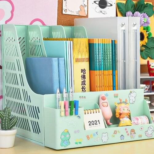 File Box Desktop File Rack A4 Shelf File Column 4 Column Folder Storage Box File Shelf Office Supplies Finishing Storage Box