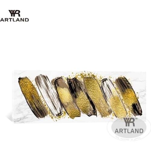 POP Hot sale Gold plating wedding decoration 100% Hand-painted oil painting on canvas for living room no framed