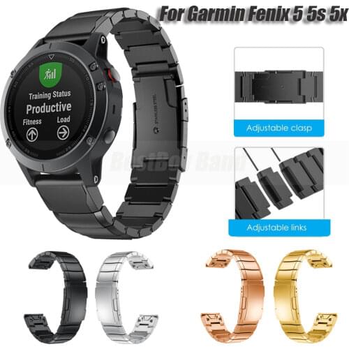 Stainless steel Watch Band for Garmin Fenix 6S 6X 6 Pro 5X 5 5S 3HR D2 S60 Business Watch Quick Release strap for 26mm 22mm 20MM