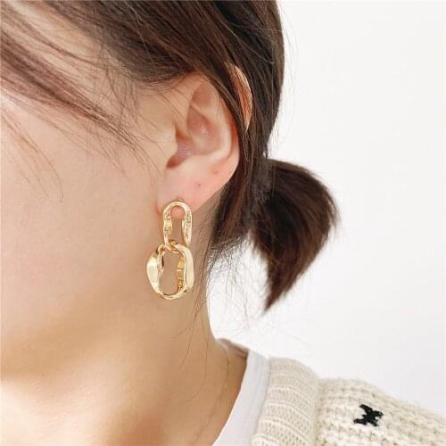 New Arrivals Bohemia Gold Color Plating Irregular Linked Drop Earrings For Women Girl Elegant Gorgeous Sculpture Trendy Jewelry
