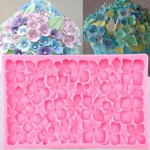 Hydrangea Flower Border Silicone Molds DIY Wedding Cupcake Topper Fondant Cake Decorating Tools Candy Chocolate Gumpaste Moulds