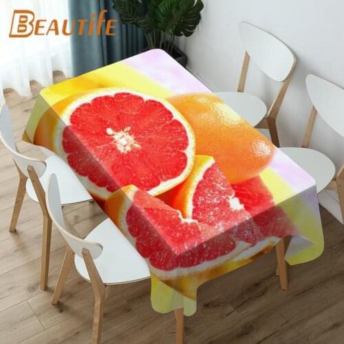 Grapefruit Tablecloth Customize Any Style Square/Rectangular/Round Table Cloth Wedding Table Cover Waterproof Dustproof Fabric