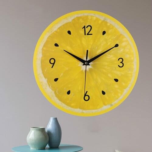 Lemon Fruit Wall Clock Lime Modern Kitchen Clocks Home Decor Living Room Tropical Fruit Wall Art Clock 30cm WF