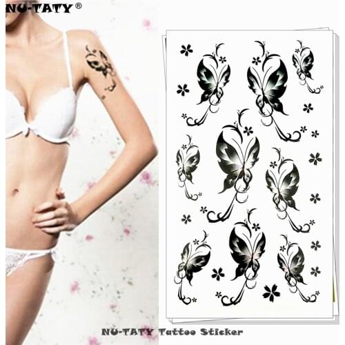 Nu-TATY Ink cute butterfly Style Temporary Body Art Flash Tattoo Sticker 17*10cm Waterproof Henna Tatoo Gift Party Tatto