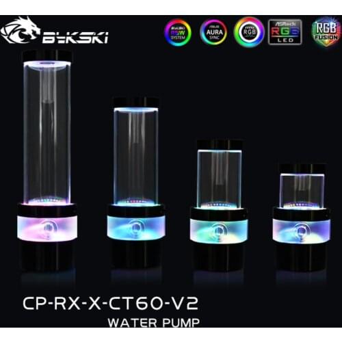Bykski RGB One Piece Water Pump+Reservoir 450L/H 3M Head AcrylicTransperant Pump Water Tank Combo PC Cooling CP-RX-X-CT60-V2