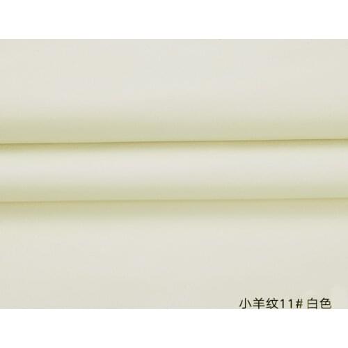 High Quality Micro Sheep pattern 11# White PU Leather fabric with little elastic for DIY furniture bag material(50x69cm)