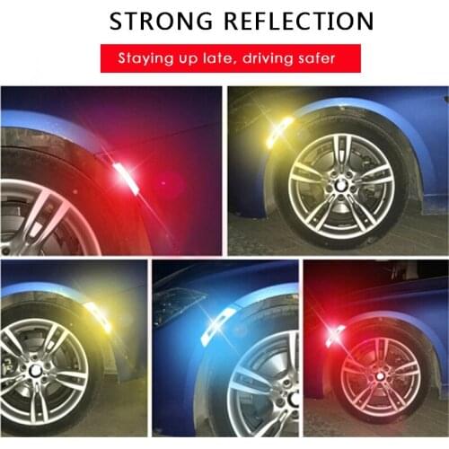 2Pcs Car Reflective Strip Anti-collision Warning Safety Mark Auto Car Door Bumper Sticker Car accessories Car Sticker