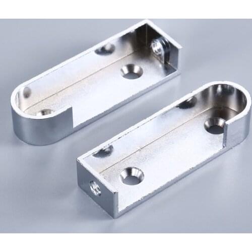 2Pcs Zinc Alloy Clothes Hanging Rod Holder Fitting Wardrobe Tube Support Bracket For 16mm Dia. Tube Furniture Hardware