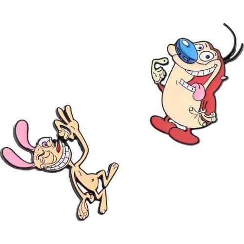 20pcs/lot G2034 Funny Cartoon Metal Pins Enamel Brooches for Women Men Lapel Pin Backpack Badge Denim Pin