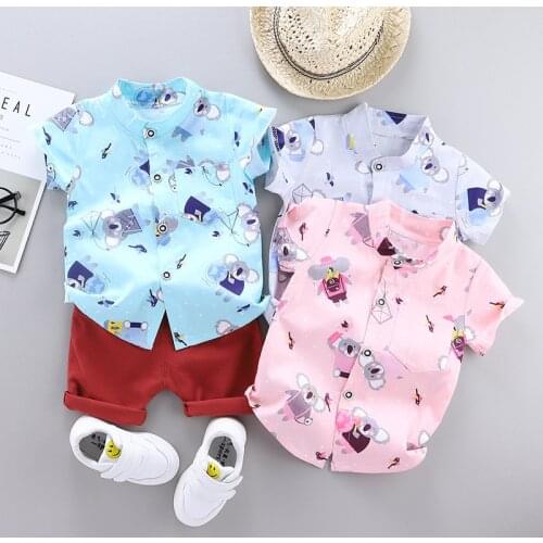 2020 Summer Children Suit New Kid Boy Girls Full Print Top Shirt Shorts 2Pcs/sets Baby Toddler Clothing Infant Sportswear Sets