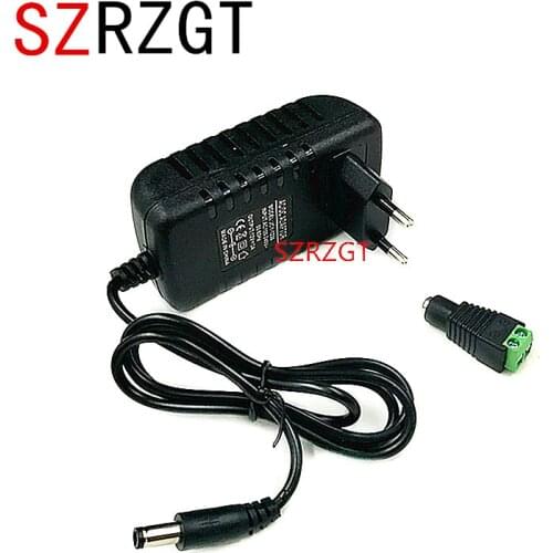 1PCS 24W EU US Plug Driver Adapter 12V 2A+1pcs Female Connector For LED Strip