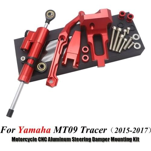 Motorcycle CNC Aluminum Adjustable Steering Damper Stabilizer Mounting Kit For Yamaha MT-09 MT 09 MT09 Tracer 2015-2017