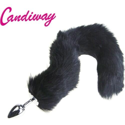 SM Dog Tail Anal Plug sexy Toys Fake Fur Fox Butt Plug BDSM Flirt steel Anus Plug For Women Adult Games Product For Couples