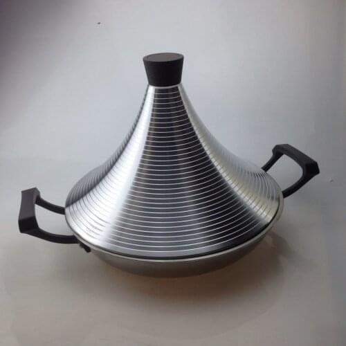 Non stick Tagine Taji pot stainless steel tower stew dry pot Morocco seafood high lid pan electromagnetic cooker Moroccan Tajine