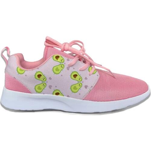 Avocado Cartoon Kawaii Cute Funny Vogue Sport Running Shoes Casual Breathable Lightweight 3D Printed Female Girl Women Sneakers