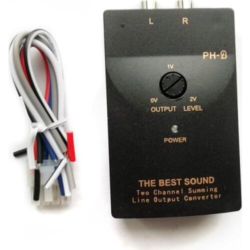 Car Audio RCA Speaker High To Low Level Line Output Converter +Adapter Wire PH-2
