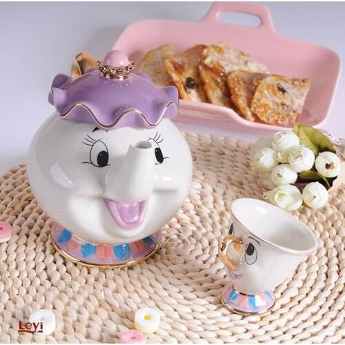 Christmas Gift Cute New Cartoon Tea Pot cup Set Teapot Ceramic Cup Tea Set