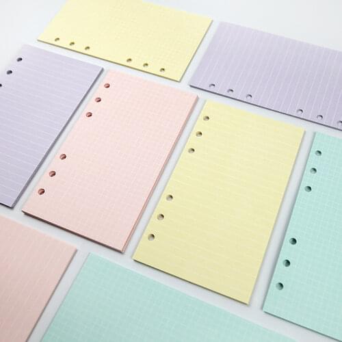 40 Sheets A5 A6 6 Ring Binder Loose-leaf Notebook Colorful Refill Paper Handbook Inner Pages Inner Core Kawaii Stationery