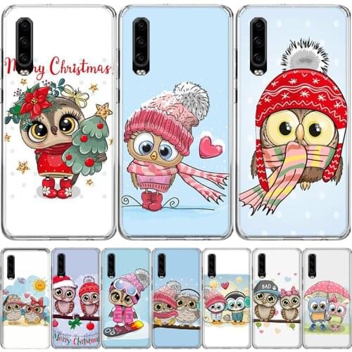 Cute Owl Hearts Lover Christmas hot Phone Case For Huawei Mate 30 20 10 P40 P30 P20 P10 Pro Lite P Smart Z Plus 2019 2018 Cover