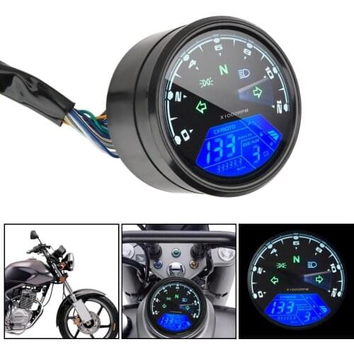 Night vision Dial Odometer LED Multi-function Digital Indicator Tachometer Fuel Meter Universal Motorcycle Panel Speedometer