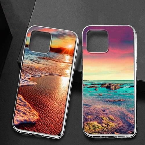 Colorful Sea Beach beautiful ocean art Phone Case for iPhone 11 12 pro XS MAX Mini 8 7 6 6S Plus X 5S SE 2020 XR