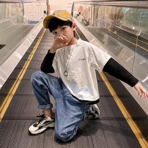 Splicing Spring Autumn Boys Sweatshirts Jacket Coat Kids Outwear Children Clothes Tops Teenager Sport Beach School High Quality