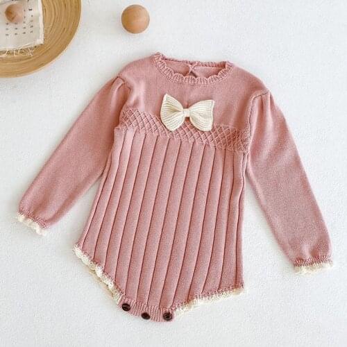 Spring Kids Baby Girl Long Sleeve Bowknot Rompers Autumn Newborn Infant Baby Girl Rompers Baby Girl Clothes Rompers