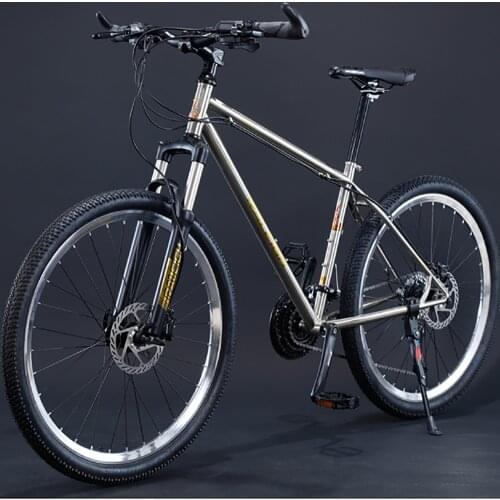 26 Inch 30 Speed Road Bike Chrome Molybdenum Steel Frame Suspension Fork Mechanical Oil Disc Brake Swallow Handle Adult Bicycle