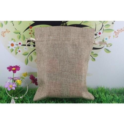 10*15cm 20pcs Jute Christmas Gift Bags Cotton Linen Drawstring Pouches Muslin Wedding Party Favor Holders Packaging Bags