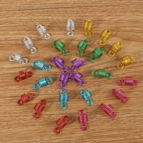 10PCS Mix Color Metal African Hair Rings Beads Cuffs Tubes Charms Dreadlock Dread Hair Braids Jewelry Decoration Accessories