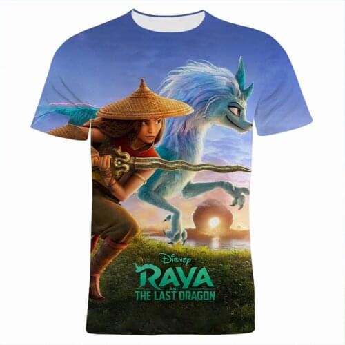 Raya And The Last Dragon Men T-shirts Disney Cartoon Anime Clothes Boy Girl Kids Summer Fashion 3D Print Women T Shirts