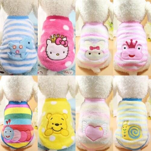 Pet Dog Clothes Flannel Warm Cartoon Cats Rabbit Coat Jacket Embroidery Dog Cat Clothing Vest For Small Dog Pet supplies